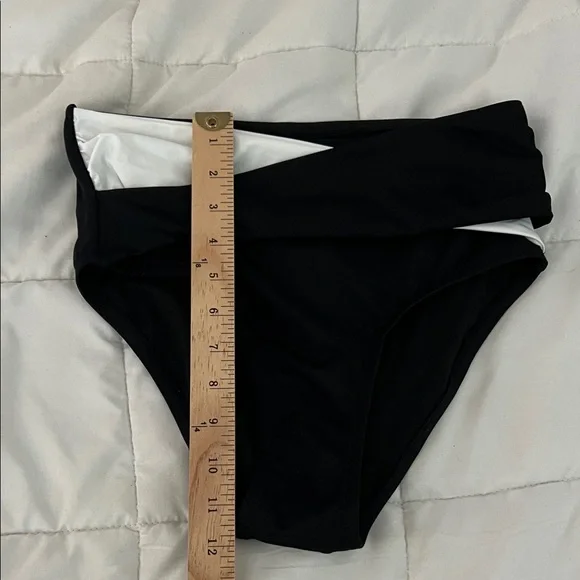 Swimsuits For All Black and White Women's Swim Bottom Size 8 - Picture 5 of 7